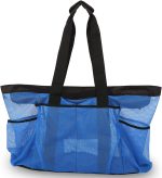 Extra Large Beach Bag， XL Mesh Tote with Zipper and Pockets Ideal for Your Family Beach Trip - Image 3